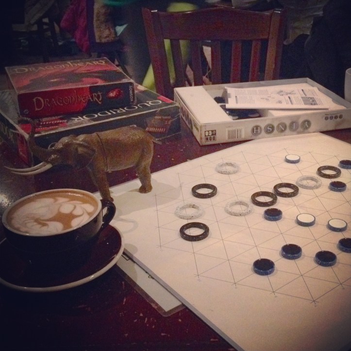 One of 2012's last outings: boardgames and treats at Snakes and Lattes