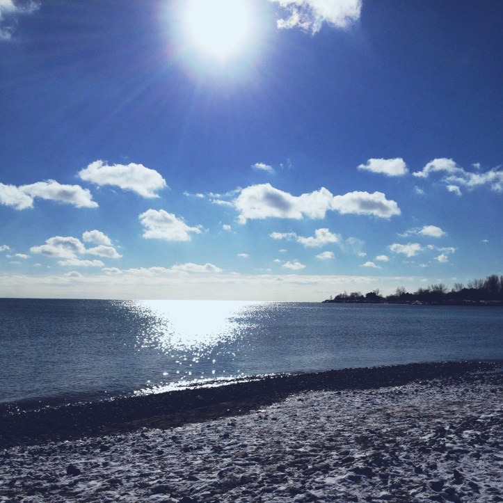 Sunny skies, snowy beach, clear head, happy heart....welcome 2013!