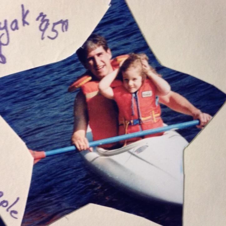 My first time in a kayak,  with Dad, circa 1995.