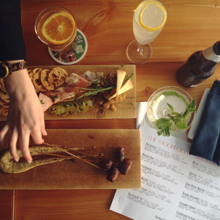 Amongst other delicious things, bacon wrapped olives at The Moonroom.