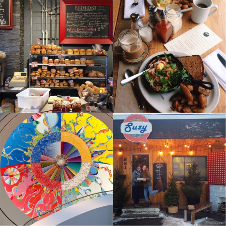 The lovely loaves at Art-Is-In,  eggs in purgatory at Wilf and Adas, looking up at Museum of Canadian History, picking up donuts at Suzy Q's!